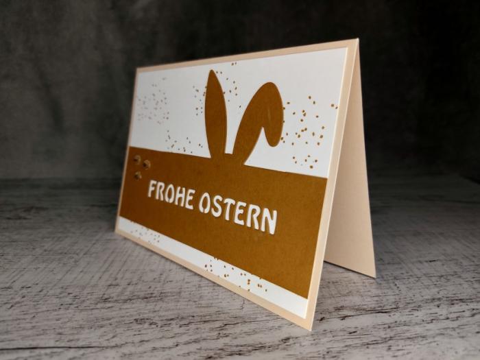 Grußkarte Frohe Ostern Ohr handgemacht